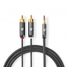 Laidas 3.5mm stereo - 2RCA (K-K) 2m gold Nedis